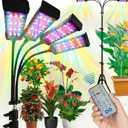 Everlasting Comfort Grow Lights for Indoor Plants Full Spectrum - Plant Lights for Indoor Growing (4 Lamps), 3-18 Hour Timer, Adjustable 62" Tripod, LED Grow Lights, Plant Light for Seed Starting