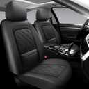 Car Seat Covers Full Set,Luxury Leather Seat Covers for Cars,Universal Waterproof Interior Seat Covers, Automotive Car Seat Cover for Most Vehicles,Truck,SUV Black