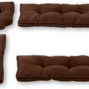 Greendale Home Fashions Hyatt Microfiber Kitchen Nook Cushion Set, 4 Piece Assortment, Mocha
