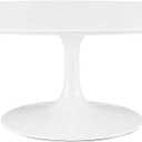 Modway Lippa Mid-Century Modern 48" Oval Coffee Table in White