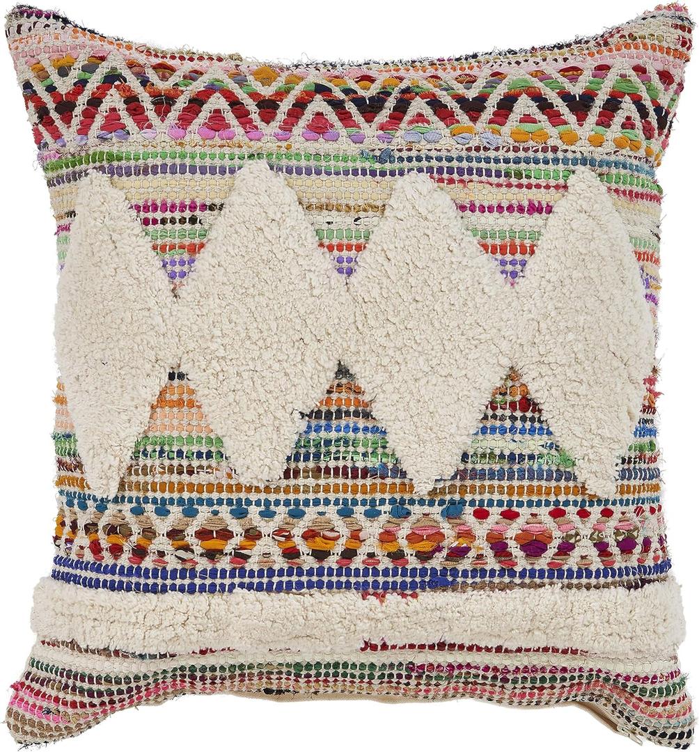 LR Home Throw Pillow, 1 Count (Pack of 1), Chindi/Multicolor