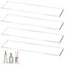 Leinuosen 4 Pcs Clear Acrylic Medicine Shelves, Replacement Cabinet Shelves for Bathroom, Living Room, Kitchen, Wall Mounted and Hanging, 1 cm Thick (13 Inch)