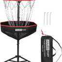 PDGA Approved - HIAARO Portable Disc Golf Basket with 16 Heavy Duty Chains, Foldable Disc Golf Target with Carry Bag for Practice