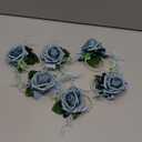 Dusty Blue Wrist Corsage Set of 6 for Wedding Prom Party, Artificial Flower Wrist Corsage Bracelets, Homecoming Corsage Wristlet, Corsage Flowers for Bride, Bridesmaid, Girls
