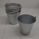 6-Pack Large Galvanized Bucket for Party - Metal Tin Ice Pail with Handles for Beer, Wine, Champagne, Centerpieces (100 oz, 7 Inch)