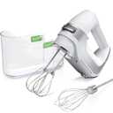 Hamilton Beach Professional 5-Speed Electric Hand Mixer High-Performance DC Motor | Slow Start | Snap-On Storage Case | Stainless Steel Beaters & Whisk | White| 62652