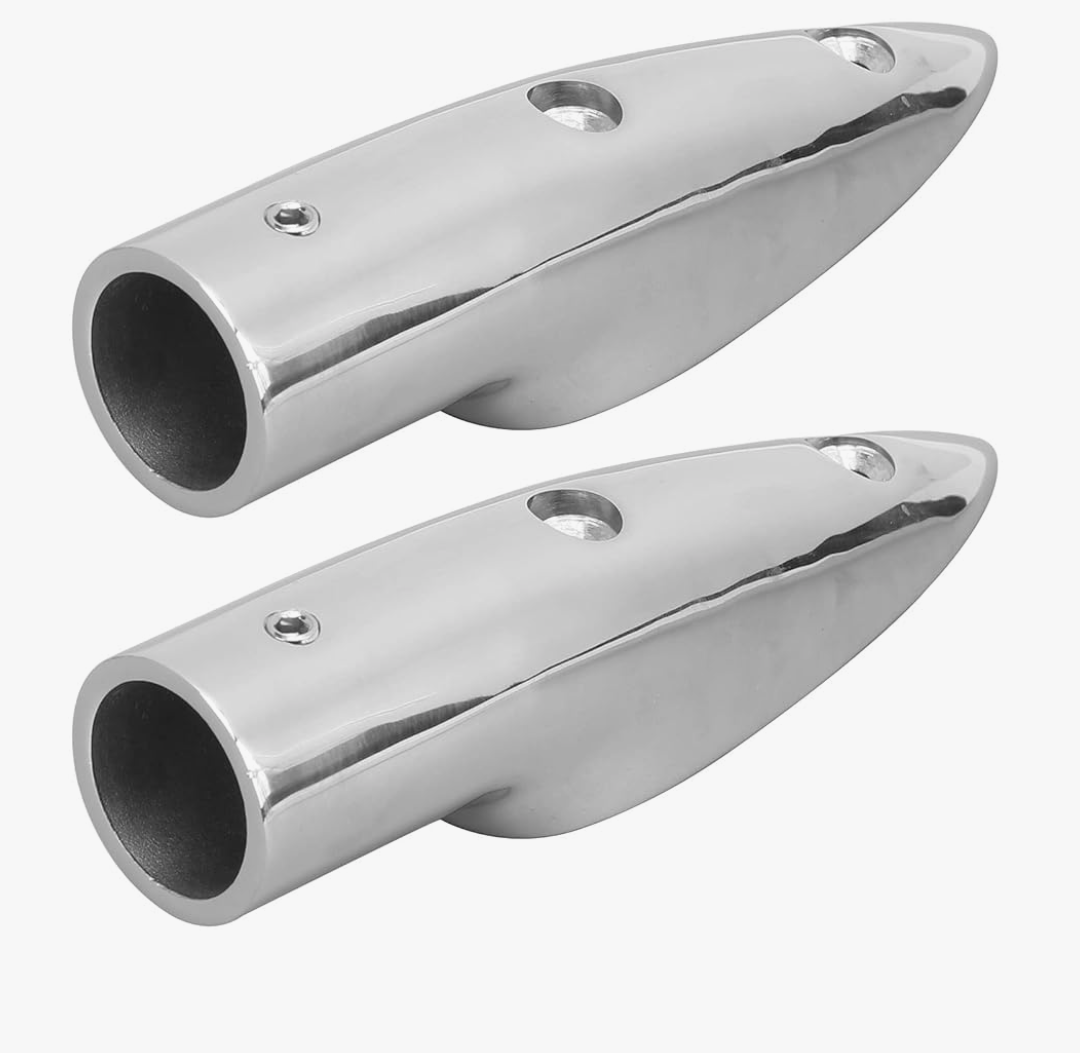 Aramox Boat Rail End for Marine Boat, 2Pcs 7/8in Handrail End 316 Stainless Steel Anti- Accessory