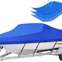 iCOVER Trailerable Boat Cover- 23'-24' Heavy Duty Waterproof Tarp Covers with Storage Bag, Fits V-Hull, Fish&Ski, Pro-Style, Fishing, Runabout, Bass Boats, up to 23ft-24ft Long and 102" Wide