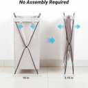 13-Gallon Slim Laundry Hamper Collapsible Clothes Basket for Bedroom, Bathroom, Dorm & Apartment, Foldable Laundry Bin with X-Shaped Steel Support