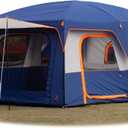 KTT Extra Large Tent 12-14 Person,Family Cabin Tents,2 Bay-Windows,2 Rooms and 3 Doors 3 Windows with Mesh,Waterproof,Straight Wall,Double Layer,Big Tent for Outdoor,Picnic,Camping, 10-12 person