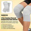 Bamboo Charcoal Compression Knee Sleeve - Elastic Knee Braces for Men & Women - Breathable Knee Support for Arthritis, Running, Workout, Joint Pain Relief (Gray, X-Large) 