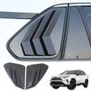 Blazeray Rear Side Window Louvers for Toyota RAV4 2019 2020 2021 2022 2023 2024 2025 ABS Carbon Fiber Sport Style Air Vent Scoop Shades Cover Blinds Trim External Accessories