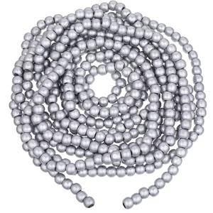 16 Feet Christmas Wood Bead Garland Wooden Bead Garland for Christmas Tree Holiday Decoration (Silver)