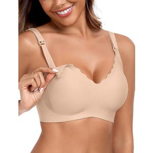 OEAK Nursing Bra for Breastfeeding Soft Supportive Maternity Bras Comfortable Wireless Pregnancy Bras Hands Free Pumping Bras, 4XL