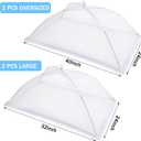 JULBEAR 4 Pcs Extra Large Mesh Food Cover Tent Umbrella Food Screen Covers for Outside Pop-up Mesh Reusable Food Nets for Parties Picnics Outdoor BBQs Collapsible (2 Pcs 40"x24", 2 Pcs 32"x24")
