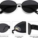 SOJOS Retro Oval Sunglasses for Women Trendy Sun Glasses Classic Shades UV400 Protection SJ1217 Black/Grey Lens