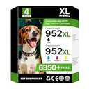 Anemec 952 XL Ink Cartridges for HP Printers 952XL Ink Cartridges Combo Pack for HP 8710 Printer Ink Work for Office Jet Pro 7740 8720 8715 8210 8703 OfficeJet 8702 Printers, Black Color 4 Pack