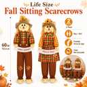 2 Pack 60" Large Scarecrow Thanksgiving Fall Sitting Scarecrow, Adorable