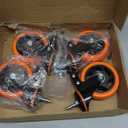 4 inch Stem Caster Wheels 2000lbs, Threaded Stem Casters Set of 4 Heavy Duty,3/8"-16 x 1(Stem Diameter 3/8", Length 1"), Safety Dual Locking Caster, Industrial Castor Wheels for Cart,Furniture