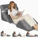 4PCS Orthopedic Bed Wedge Pillow Set for Post Surgery&Pain Relief,Adjustable Wedge Pillow for Back,Acid Reflux,Sitting up in Bed,Recovery,Snoring,Body Pillow for Sleeping (Gray)