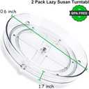 2 Pack Lazy Susan Organizer, 10.6" Clear Lazy Susan Turntable for Kitchen Cabinet, Turntable Organizer for Countertop, Pantry Organization and Storage