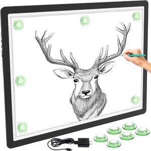 Phylosal Magnetic A2 Light Pad 25.2''x18.4'', Large 3-Color Modes Light Box, Diamond Art Light Board, Lightbox for Tracing and Drawing, USB Power Artcraft Light Table for Sketching, Weeding Vinyl