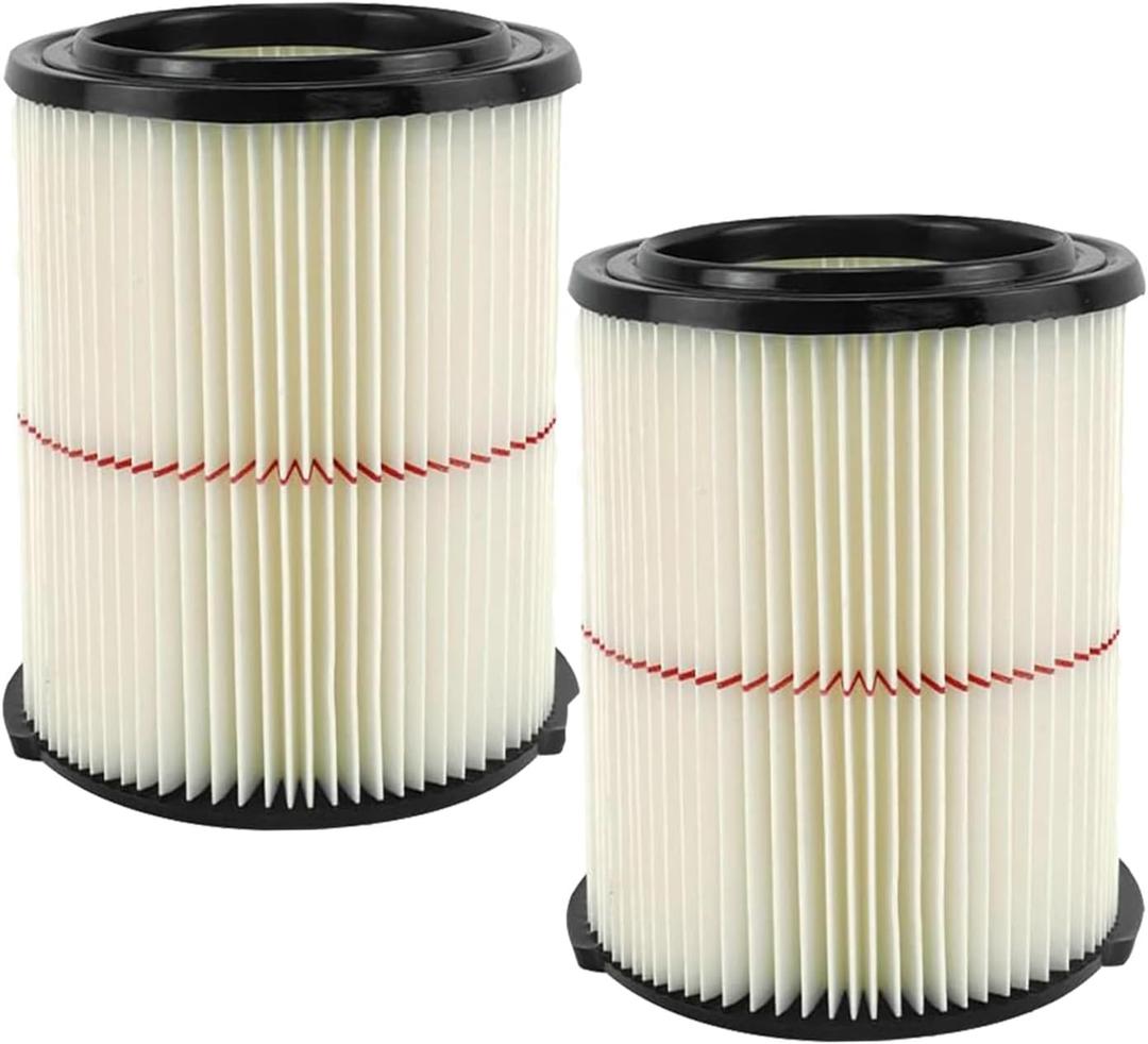 Replacement Vacuum Filter for Craftsman CMXZVBE38754-2PCS Red Stripe General Purpose Vac Filter for Craftsman Shop Vac 5 to 20 Gallon9-38754