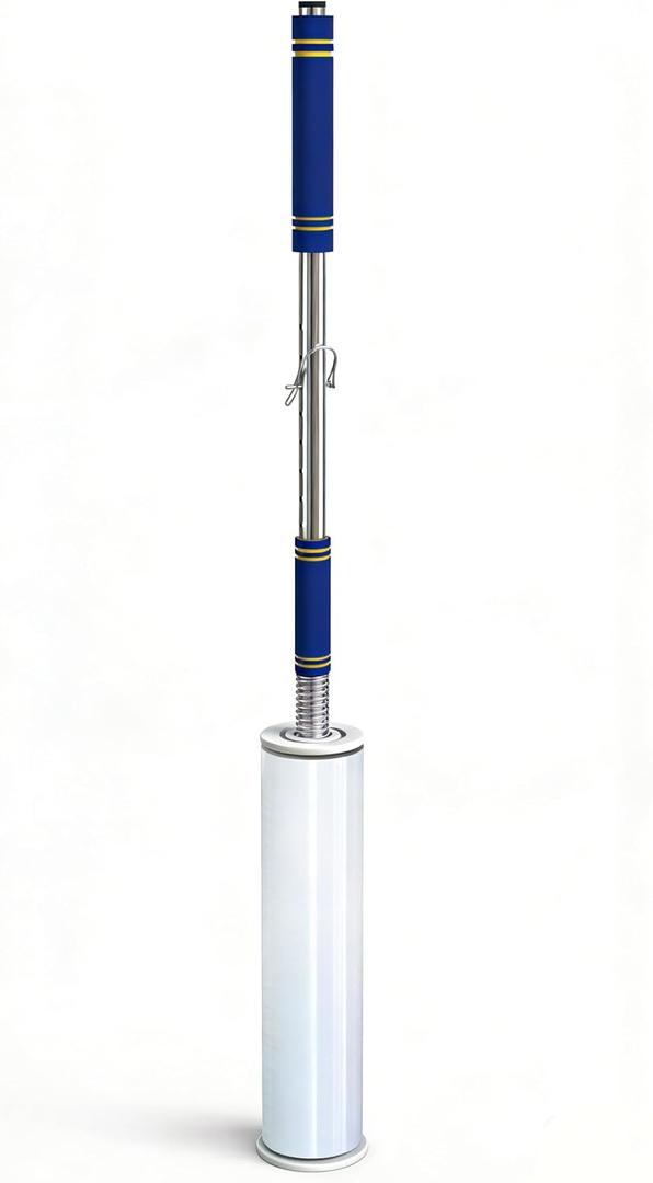 Heavy Duty Stretch Film Dispenser Pole Holder - 48"Long Reaching Industrial Handle for Stretch Wrapping - Fits Rolls 2" to 3" Diamater Cores & Lengths from 12" to 24" - Pallet Wrap (48-inch)