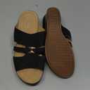 TEMOFON Sandals for Women Summer Wedge: Soft Hollow Out Dressy Slides Sandals, Rubber Sole, Comfortable Walking, Casual Slip on Platform Shoes 43