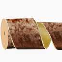 LaRibbons Mocha Mousse Velvet Wired Ribbon, Luxury Christmas Ribbon for Gift Wrapping, Tree, Wreath Bows, Outdoor and Holiday Decor  4 Inch x 10 Yards