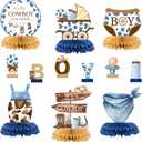ANGOLIO 12P Western Cowboy Baby Shower Party Honeycomb Centerpieces Summer A Little Cowboy Is On The Way Boy Table Decor It's A Boy Baby Shower Party Decor for Gender Reveal Birthday Baptism Supplies