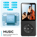 MP3 Player with Bluetooth 5.3, 1.8 inch Screen Portable Music Player with Speaker, FM Radio, Voice Recorder, Supports Expanded Up to 128GB(Black, 32GB)