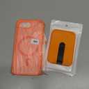 Janmitta Magnetic for iPhone 16e/17e Case Compatible with MagSafe,with Screen Protector+ Removable Magnet Wallet[Built-in Stand],Credit Card Holder,Slim Translucent Matte Phone Cover,Orange