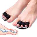 Hammer Toe Straightener Corrector Splint Brace for Women fit 2nd 3rd and 4th Toes - (M-Black) - 1 Pair