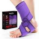 Welnove Drop Foot Brace with Arch Support, AFO Ankle Brace for Walking, Relieves Instability of Lower Limbs by Foot Drop, MS, TBI, Spinal Cord Injury, Cerebral Palsy (Purple, Rigid Support)