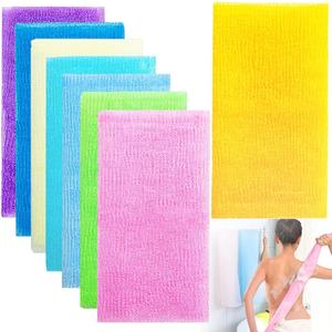 8Pcs 35 Inch Exfoliating Bath Cloth,Skin Bath Wash Towel,Nylon Shower Washcloth Body Scrubber Loofah for Women and Men
