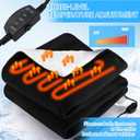 HunnmingRe 2 Pack Heated Car Blanket,12 Volt 3 Heating Levels 60" X 43" Electric Blanket Adjustable Temperature Portable Heated Throw for Car SUV RV Camping Winter Cold Weather (Black)