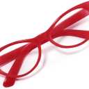 FEISEDY Cat Eye Costume Glasses with Rhinestones Women & Kids 50s 60s Classic Party Cateye Sunglasses B2848 (002 Red Frame)