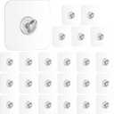 Beeveer 24 Pcs Heavy Duty Adhesive Ceiling Hooks Ceiling Wall Hooks Hangers Without Nails Practical Stainless Steel Waterproof for Indoor Outdoor Home Office Kitchen Hanging Plant