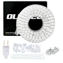 LED Rope Light Waterproof Daylight White 65ft Indoor,Connectable,Plug-in 110V 6000K 480 LEDs,Flexible Light String for Patio Bedroom Camping Ceiling