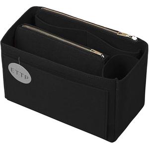 Purse Organizer, Felt Bag Organizer Insert Purse Organizer For LV Speedy, Neverfull, Tote, Handbag,Shaper 5 Sizes, Black