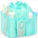 Mesh Shower Caddy Portable, Dorm Room Essentials for College Students Girls and Guys, Blue Large Capacity Shower Bag for Bathroom,Camping,Gym