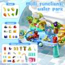 2027 Upgraded 10-in-1 Sand Water Table for Toddlers 1-3, Kids Sensory Table with Electric Water Pump & Elephant Faucet, Play Kitchen Sink with Food Accessories, Fishing Toy