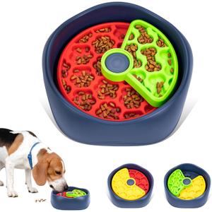 Star&Mi Slow Feeder Dog Bowls, 3-Layer Interactive Dog Puzzle Feeder, Dog Slow Feeder Bowl & Lick Bowl for Dogs, Non-Slip Dog Bowl Slow Feeder for Medium & Large Breeds, Holds 68 Cups