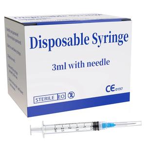 100 Pack 3ml 23Ga Plastic Syringe with Measurement for Scientific Labs, Industrial Dispensing Animal and Pet Supplies, Disposable Individually Wrapped (100, 3ml-23Ga)