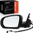 A-Premium Driver Side Power Door Mirror - Compatible with Jeep Compass 2017-2022 - Heated Manual Folding Black Outside Rear View Mirror w/Turn Signal