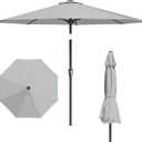 11FT Patio Umbrella, Outdoor Umbrella with with 8 Sturdy Fiberglass Ribs,Market Table Umbrella with Push Button Tilt and Crank,Suit for Backyard,Garden,Pool,Deck(Light Gray)