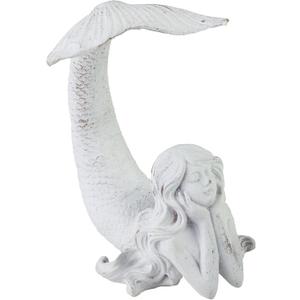 SOFFEE DESIGN Shy Mermaid Figurine Resin Ornament, Coastal Bedroom Shelf Decor for Mermaid Lovers, Unique Housewarming Gift