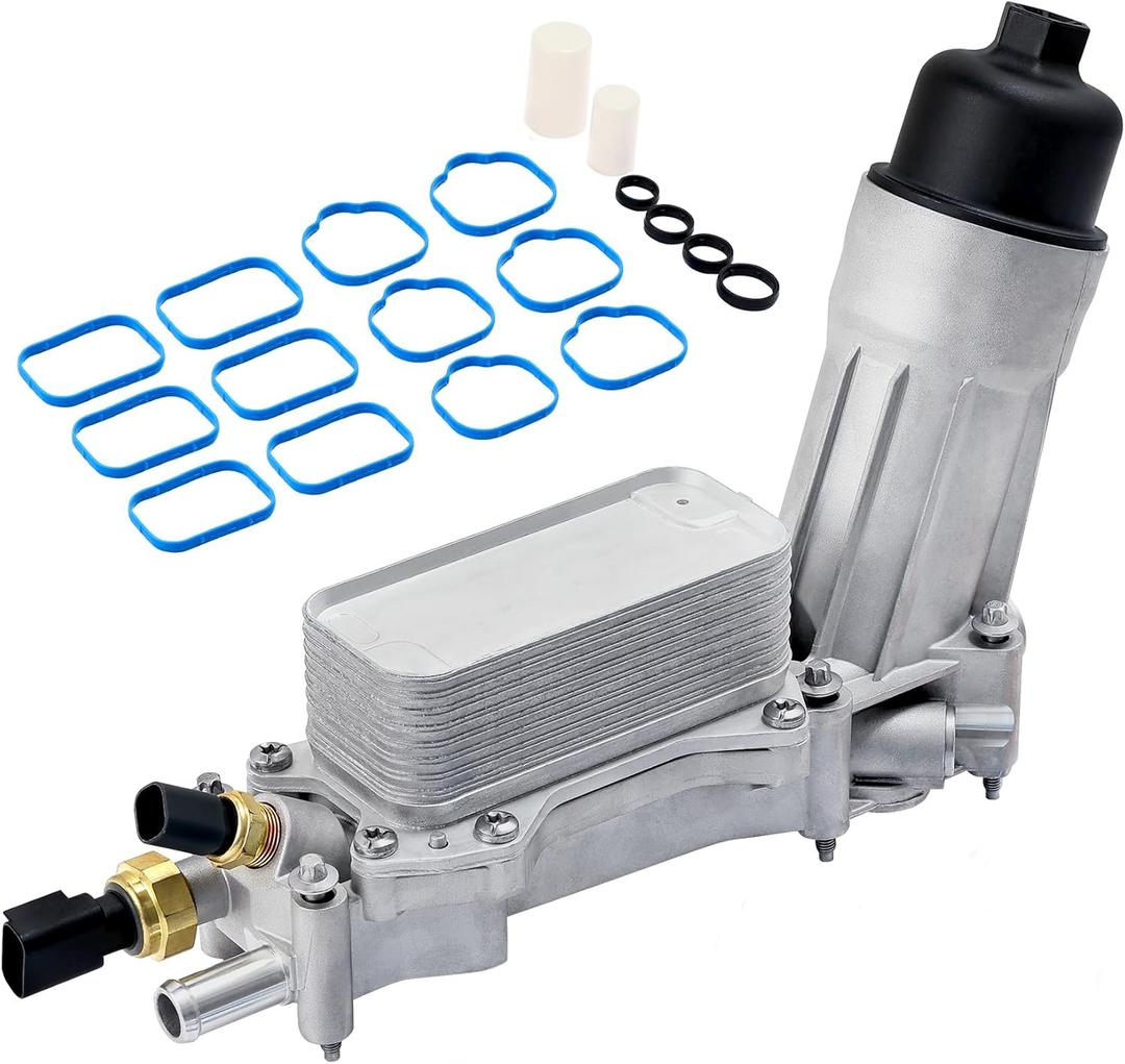 926-959 926-876 Upgrade Aluminum Engine Oil Cooler Oil Filter Housing for 2011-2016 Jeep Wrangler Grand Cherokee Dodge Challenger Charger Journey Caravan Durango Chrysler 200 300 Town Country Ram 3.6L