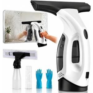 Window Vacuum Squeegee Cordless, Electric Window Cleaner Squeegee with 2000Pa Suction, 280mm Wide Blade, 150ml Tank for Shower Glass, Mirrors, Tiles & Car Windows